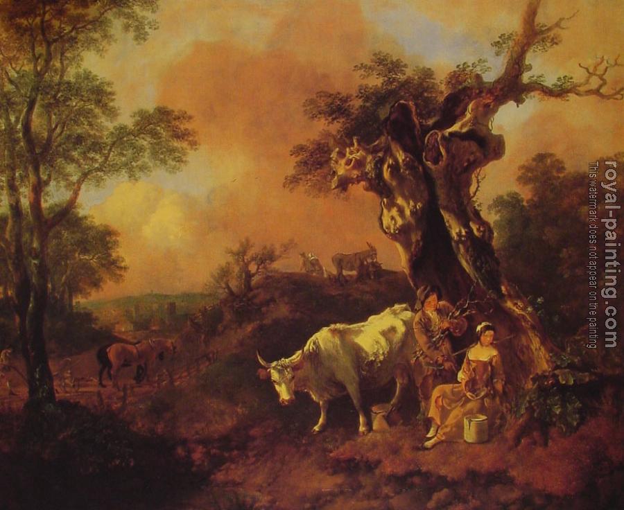 Thomas Gainsborough : Landscape with a Woodcutter and Milkmaid